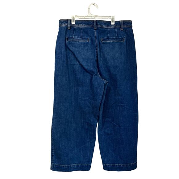Talbots Flawless High Waist Wide Crop Jeans Size 12 Blue Denim Classic - Picture 2 of 9